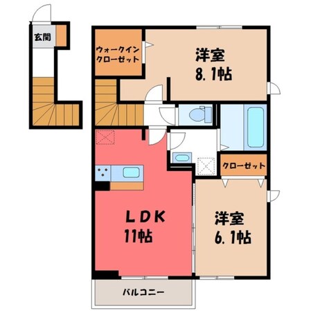 ルピナス Aの物件間取画像